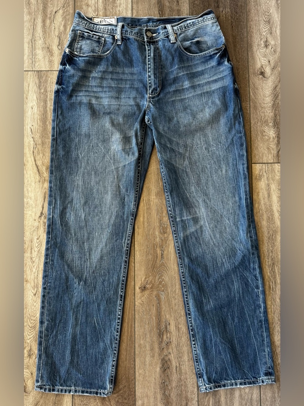 Stetson Men's Denim 1520 Fit Standard Straight Leg Jean 35x34 Mid-Rise Hand Sand